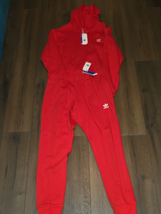 adidas Other - adidas Red Hooded Sweatshirt and Joggers Set